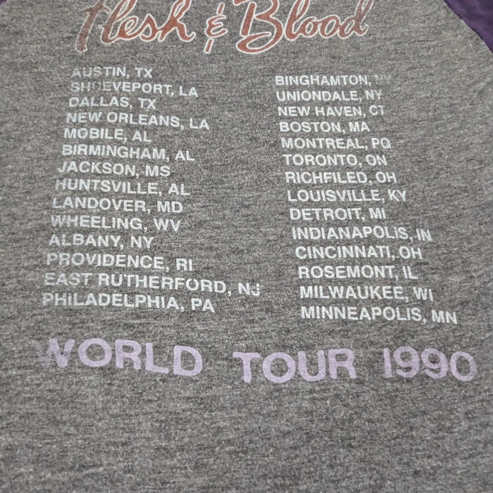 POISON Flesh & Blood 1990 Tour Repro Concert Tee Snake and Skull Graphics Medium